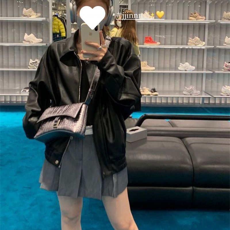 Manteau court de style américain pour femme, nouvelle veste polyvalente en cuir PU haut de gamme, tendance printemps-automne 2025_voghion.com