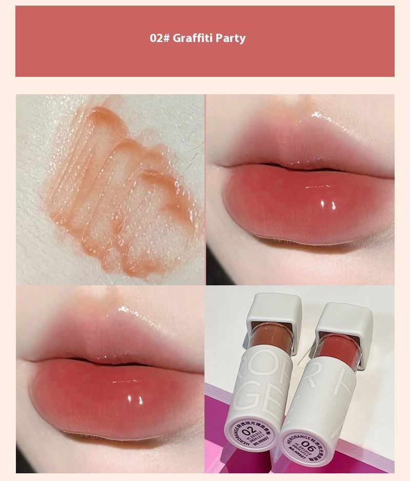 Nuovo lucidalabbra a specchio traslucido chiaro Water Gloss Pure Desire Glass Lips appare bianco e duraturo, non si attacca facilmente alla tazza lucidalabbra_voghion.com