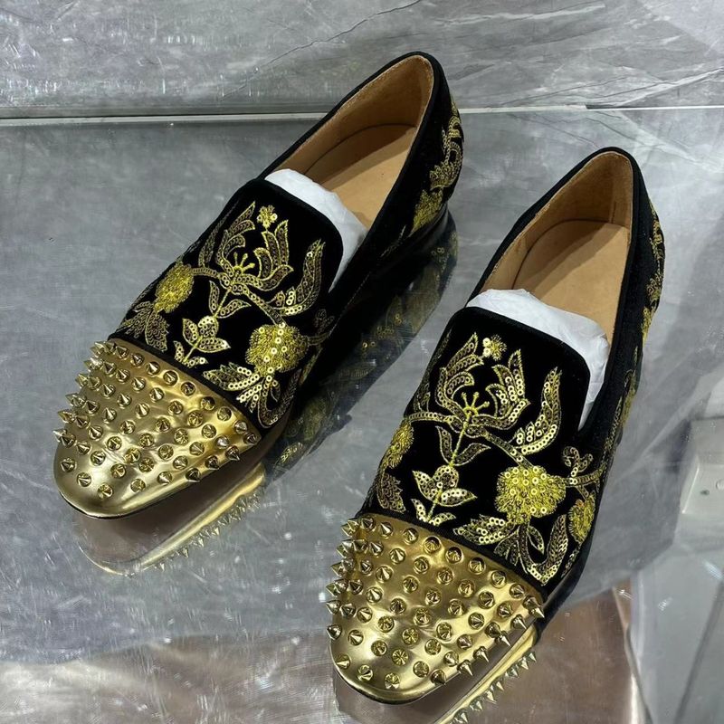 Hairstylist Bestickte Loafer Britische Jugend Slip-On Kleine Lederschuhe Große Größe 46 Lässig Vielseitig_voghion.com