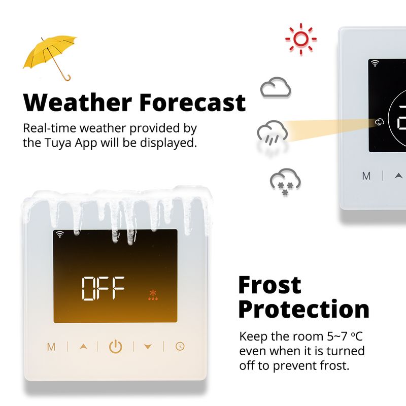 Baterijos miltelių kambario temperatūros valdiklis „Tuya Smart WiFi“ termostatas dujiniam katilui, veikiantis su „Alxa Google“_voghion.com
