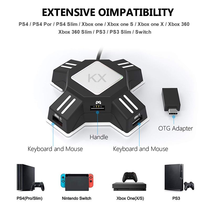 PS4 Klavye Mouse Adaptörü Gamepad Denetleyici Dönüştürücü PS3 Xbox One Nintendo Switch FPS Oyun Aksesuarları_voghion.com