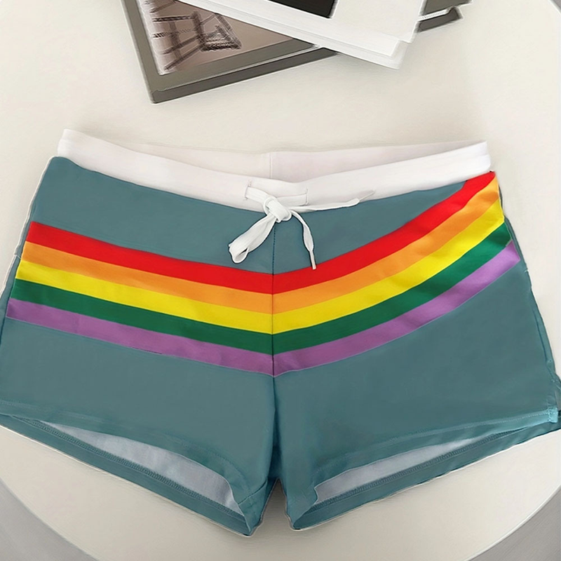 2024 Neue einfarbige Herren-Shorts für Unbeholfenheit und Anti-Licht mit gebundenen, engen, schnell trocknenden Sporthosen_voghion.com