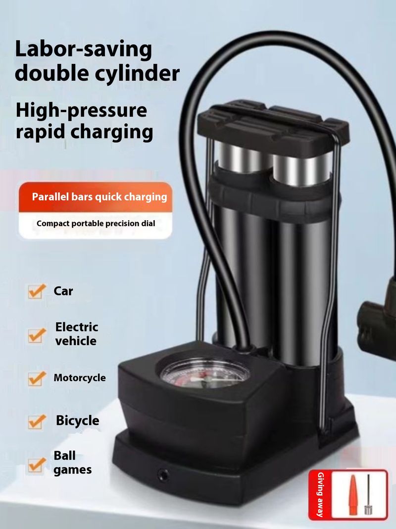 Elektrische fahrzeug hochdruck fuß multifunktionale tragbare dreirad, inflation pumpe, auto, motorrad, andere_voghion.com