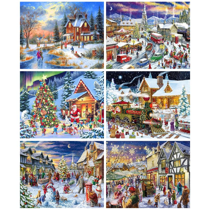 PhotoCustom 5d Diy Diamond Painting Beautiful Christmas Snow Scenery Diamond Embroidery Mosaic Home Wall Art Decor_voghion.com