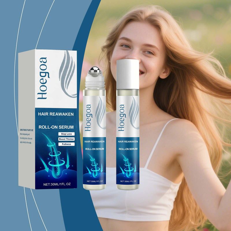 Hoegoa Roll-On Refreshing Moisturizing Hydrating Nourishing Scalp Smooth Glossy Massage Hair Care Essence_voghion.com