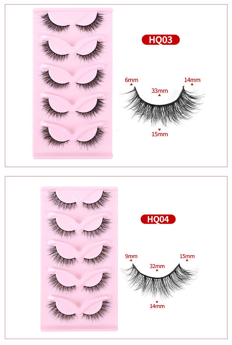 New 5 Pairs Of Light Fox Eyelashes Eye Tail Pull Long 5d False Eyelashes Natural Fluffy_voghion.com