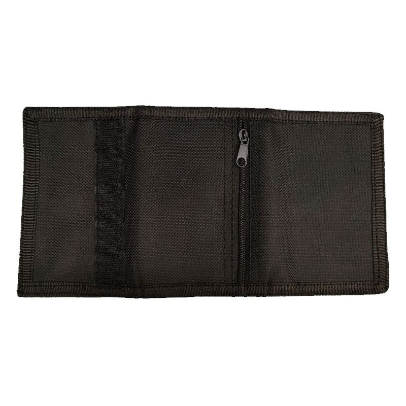 Carteira masculina de lona com cordão, zíper, bolso, clipe, chaveiro dobrável, compartimento para cartão, bolsa para dinheiro_voghion.com