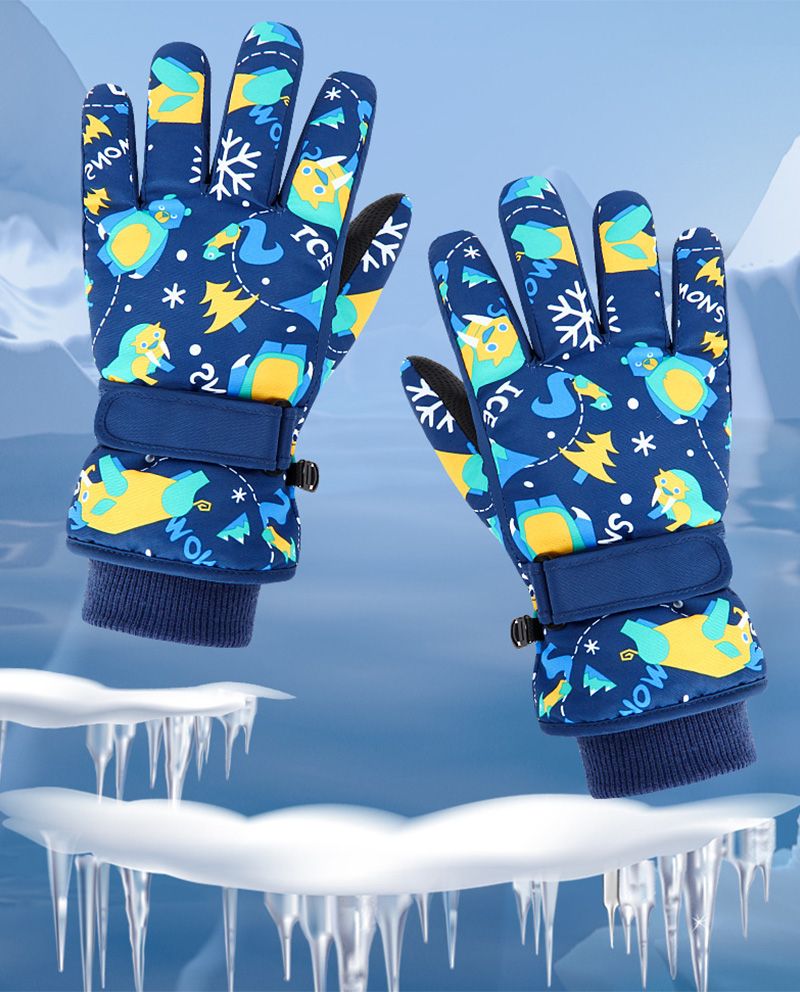 Kinder Winter Skihandschuhe Wasserdicht Verdickte Fäustlinge Schnee Snowboard Kinderhandschuh für Jungen Mädchen Halten Fingerwärmer 4-6 Jahre alt_voghion.com