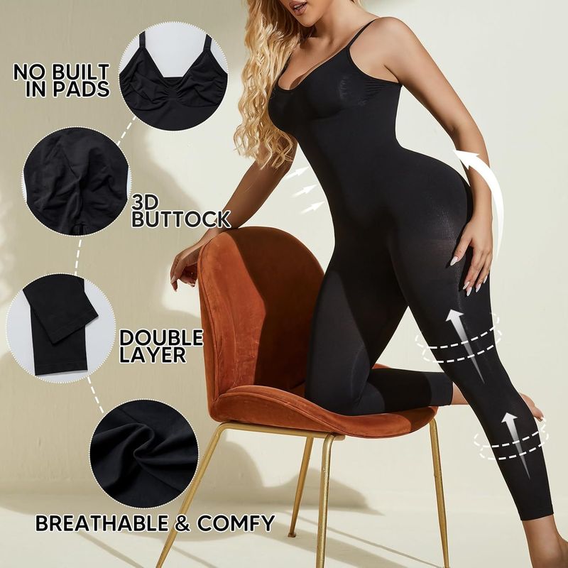 European And American Cross-Border Kardashian Style Seamless Tummy Control Waist Shaping Camisole Seven-Eight Length_voghion.com