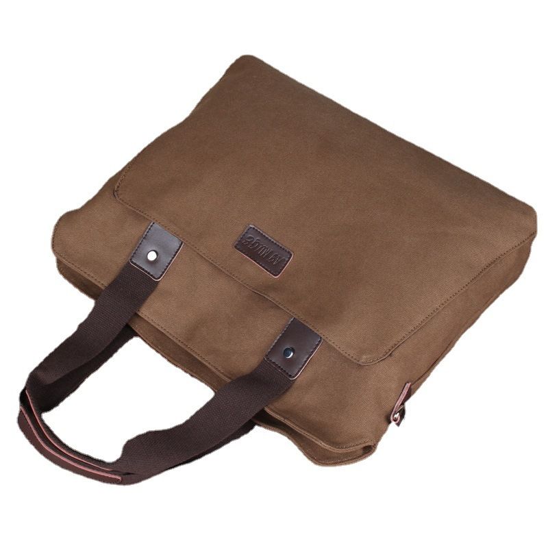 Canvas Casual Business Aktentasche Horizontal Laptop Herren Single Shoulder Crossbody Bag_voghion.com