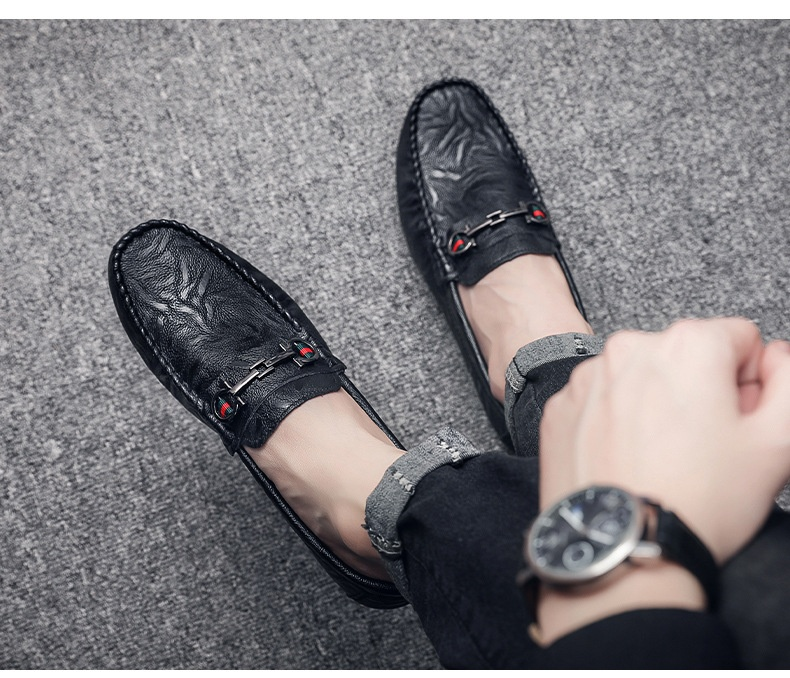 2023 Neue Koreanische Ausgabe Casual Bean Herren Fahren, One Step Lazy Leather S, Lefu_voghion.com