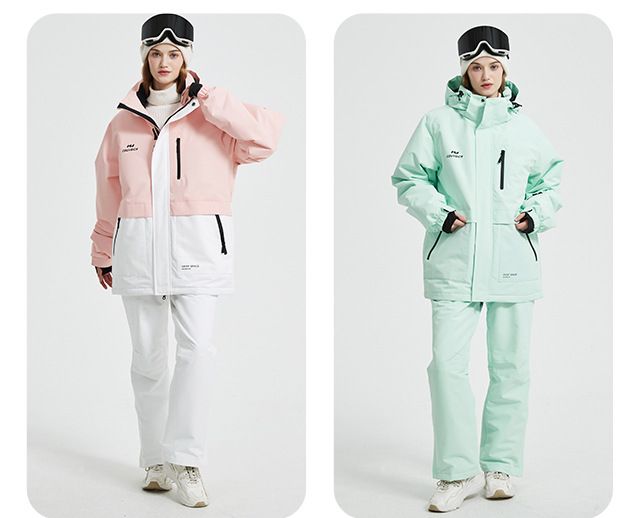 23 Korean Style Suit Set Unisex Windproof Waterproof Warm Couple Jacket Snowboard Ski Pants_voghion.com