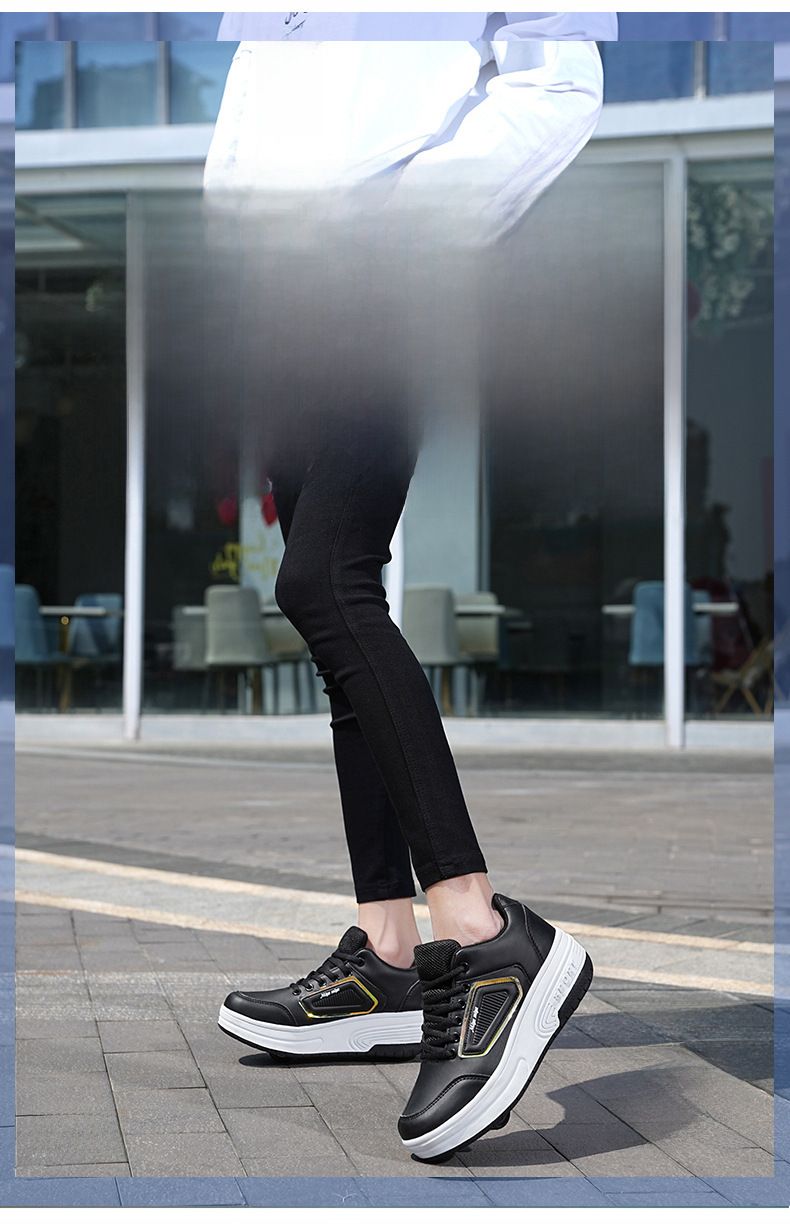 Neu Zweirädrige Flash-Schuhe Jungen Mädchen Rollschuhe Erwachsene Speed Skating Sneakers Abnehmbare Kinder_voghion.com