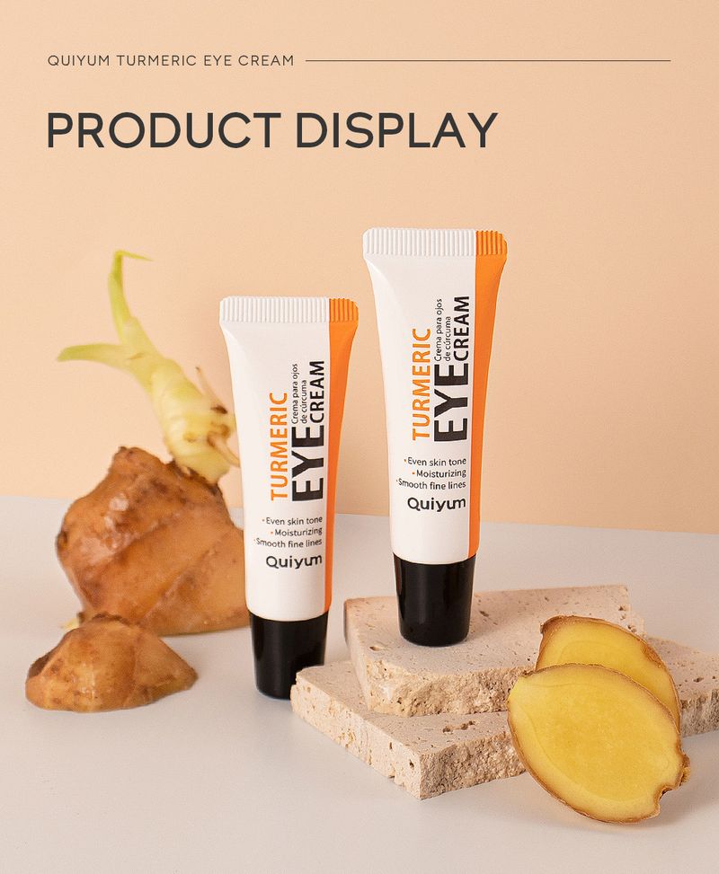 Grima rīku komplekti QUIYUM kurkumas saknes pulvera acu krēms 15g Mitrinošs, mitrinošs un aizsargājošs acu zonas krēms_voghion.com