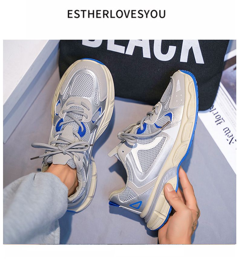 Erkek Bağcıklı Örgü Spor Ayakkabı - Atletik Ayakkabılar - Hafif ve Nefes Alabilir - Koşu Basketbol Egzersiz Spor Salonu_voghion.com