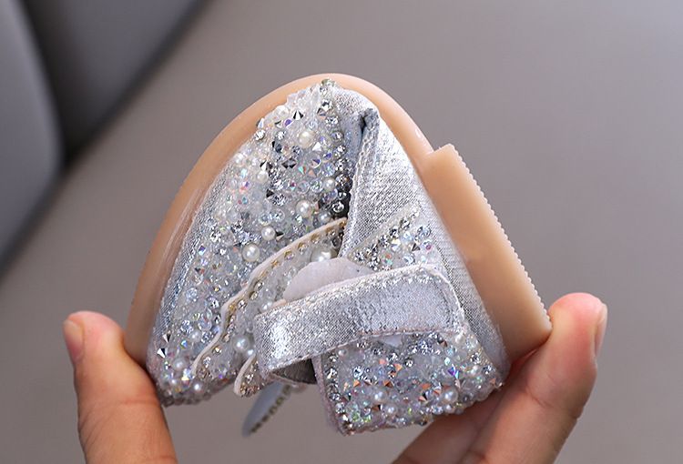 Mädchen Prinzessin Square Mund Strass Schleife Einzelschuh Schuhe Show Tanzschuhe_voghion.com