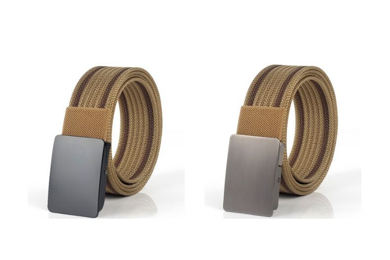 Cross-border smooth alloy buckle canvas nylon belt men's outdoor training leisure woven tactical belt wholesale_voghion.com