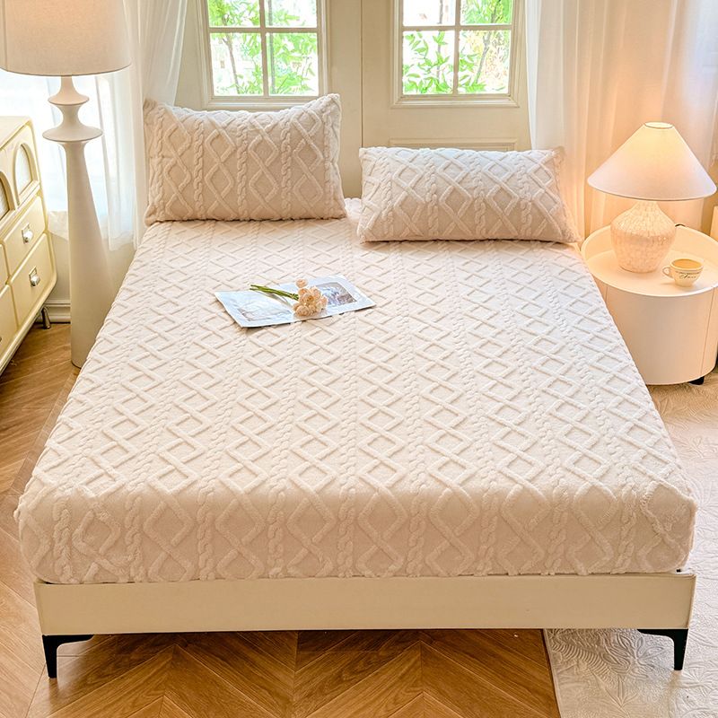 Premium Flanel Fitted Sheet Ultra Yumuşak Sıcak Sherpa Polar Yatak Örtüsü Derin Cep Hipoalerjenik Peluş Termal Battaniye Gibi Kış İçin Koruma_voghion.com