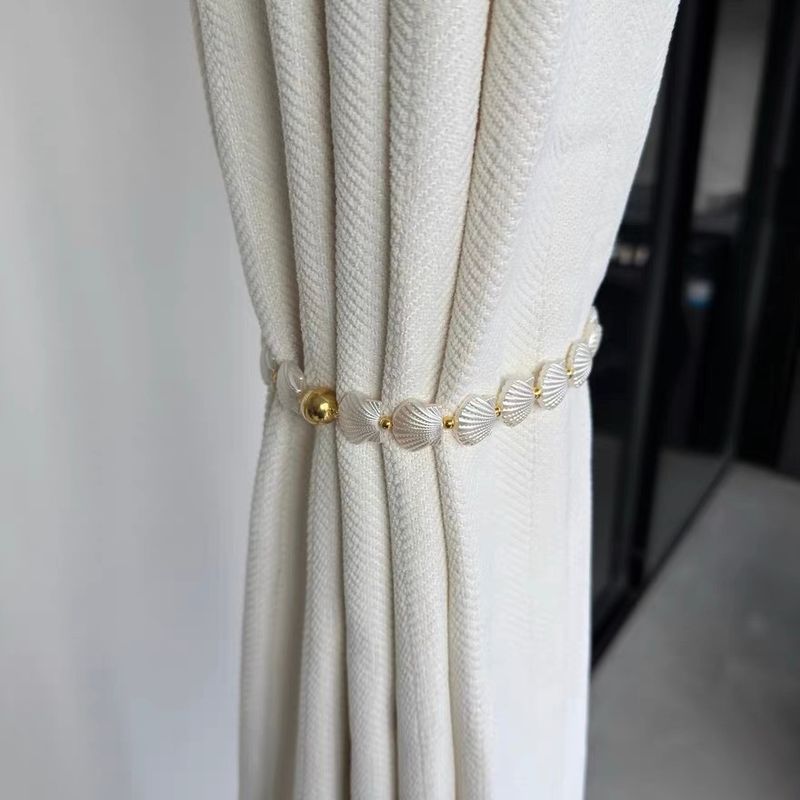 Ocean Heart Shell Curtain Tiebacks For Bedroom And Living Room Sheer Curtains, Light Luxury Rhinestone Magnetic Buckle 2p-set_voghion.com