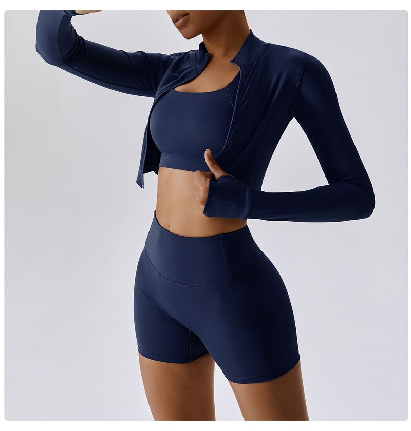 Îmbrăcăminte pentru femei, sporturi în aer liber, strâmt, yoga, îmbrăcăminte nud, fitness, rezistent la șocuri, talie înaltă, yoga, set de trei piese_voghion.com