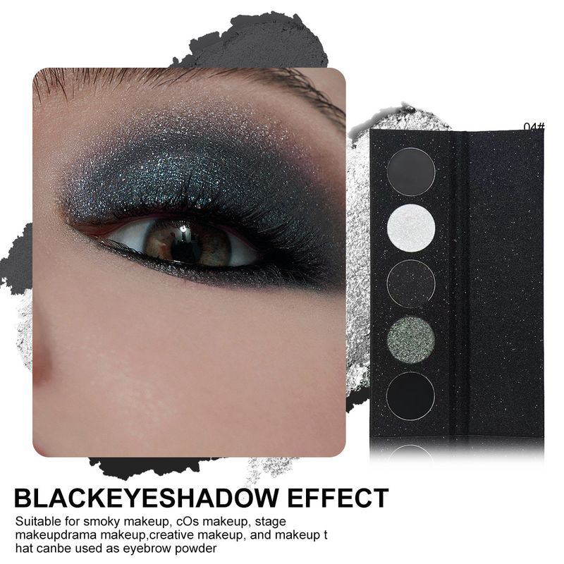 Exclusive 5 color eyeshadow palette, popular color series, dark gothic, long lasting, non smearing pearlescent matte sequin eyeshadow_voghion.com