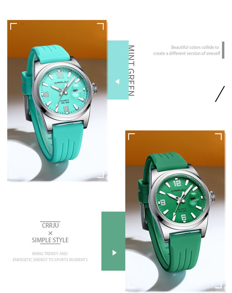 Runde Kalenderuhr für Herren und Damen mit wasserdichtem Silikonarmband, minimalistisches Design, Uhr im Freizeit- und Business-Stil_voghion.com