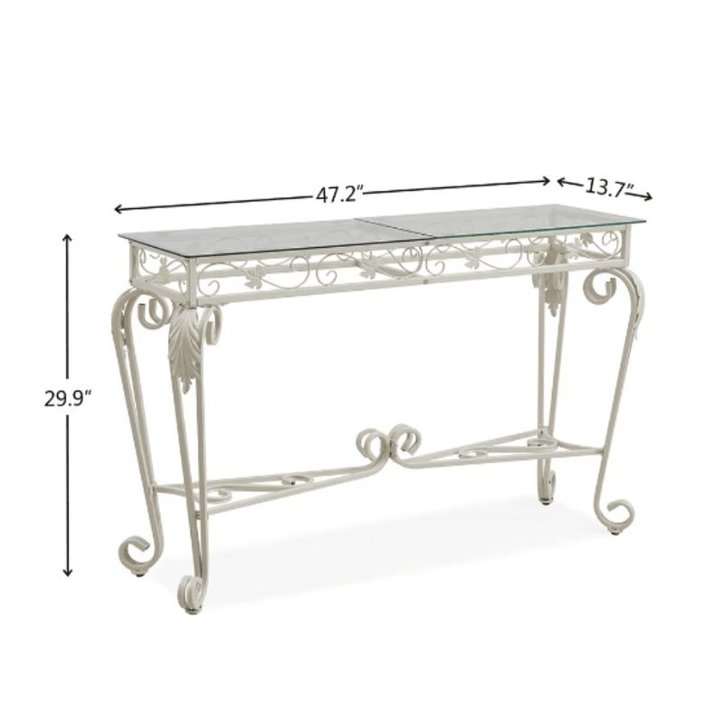 Metal Frame Modern Tempered Table Glass Table_voghion.com