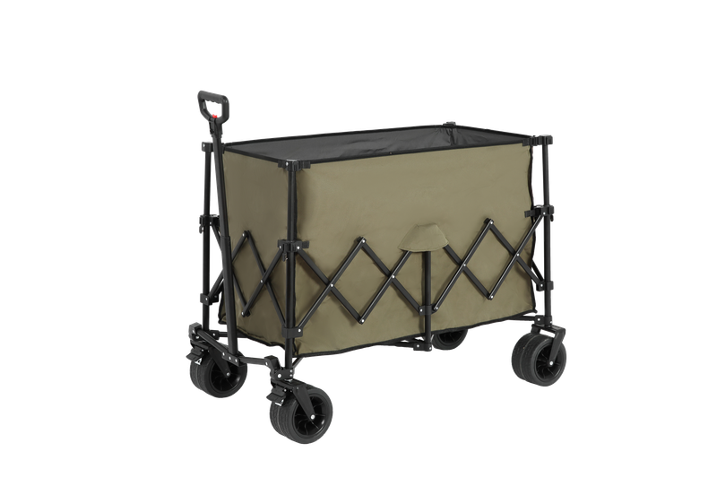 Beach Wagon,Collapsible Wagon 220lbs With Big Wheels Foldable Wagon Carts, Heavy Duty 300L Folding Utility Garden Cart With Big All-Terrain Beach Wheels & Drink Holders. Army Green_voghion.com