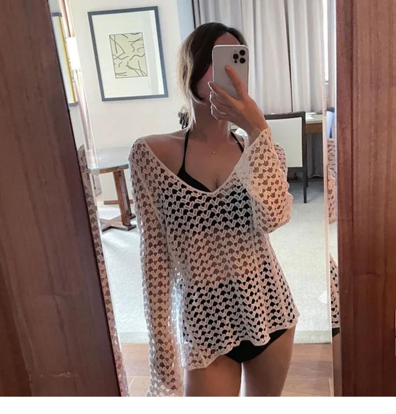 Maillot de bain cache-maillot de bain pour vacances européennes et américaines, pull ample, jupe de plage mi-longue, soleil_voghion.com