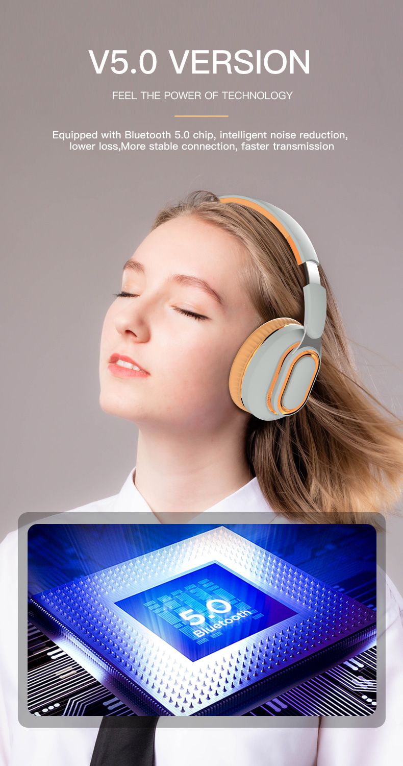 Nuove cuffie, bassi potenti, grandi paraorecchie, alta qualità del suono, cuffie Bluetooth, batteria a lunga durata_voghion.com