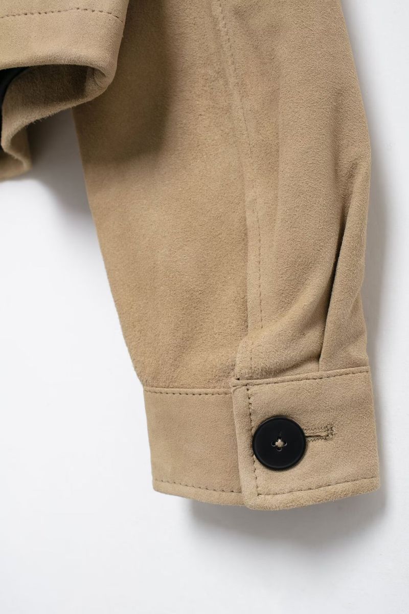 Vêtements pour femmes automne et hiver nouveau style veste courte en velours de peau de cerf à boutonnage simple_voghion.com