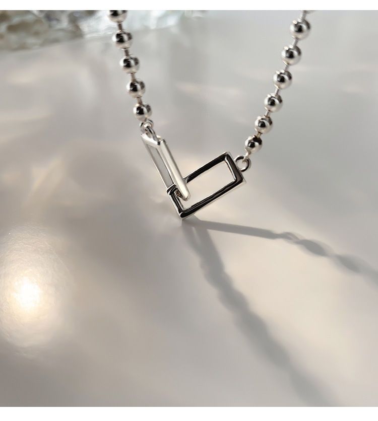 Geometric Square Round Bead Sterling Silver For Women 2022 New Ins Niche Design Best Friend Bracelet Simple Personality_voghion.com