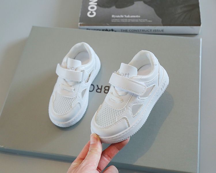 Kanner kleng wäiss Schong Summer Sportschuhe Jongen Atmungsaktiv Mesh Schong ausgehielt Meedercher Casual Board Schong Weich Sohlen Puppelchersschong_voghion.com
