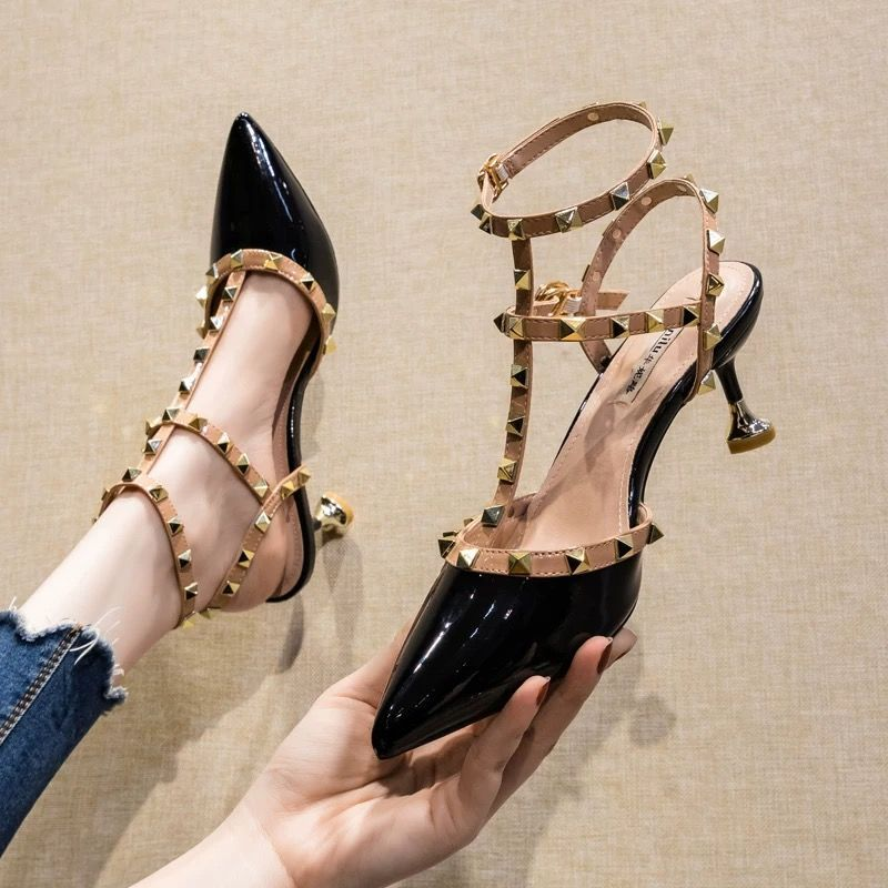 Genietete High Heels Schlanke Absätze, Spitze Einzelschuhe Für Damen, 2023 Neue Sommer Vielseitige Sexy Liuding Damenschuhe,_voghion.com