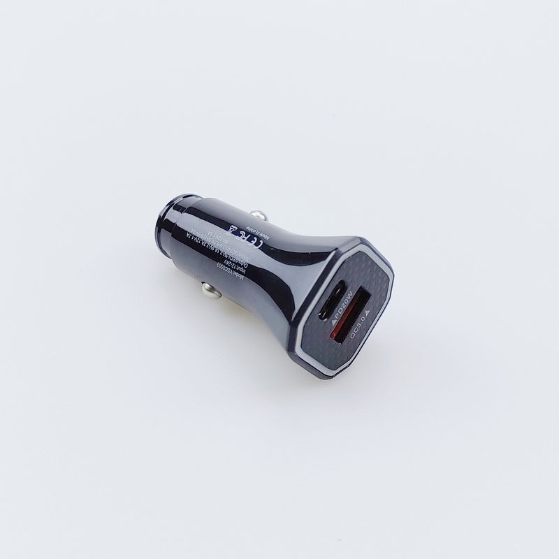 Car Chargers 38W Popular PD Car Charger PD20W+QC3.0 Car Charger Quadrangular A+C Dual Port Super Fast Charging Head_voghion.com