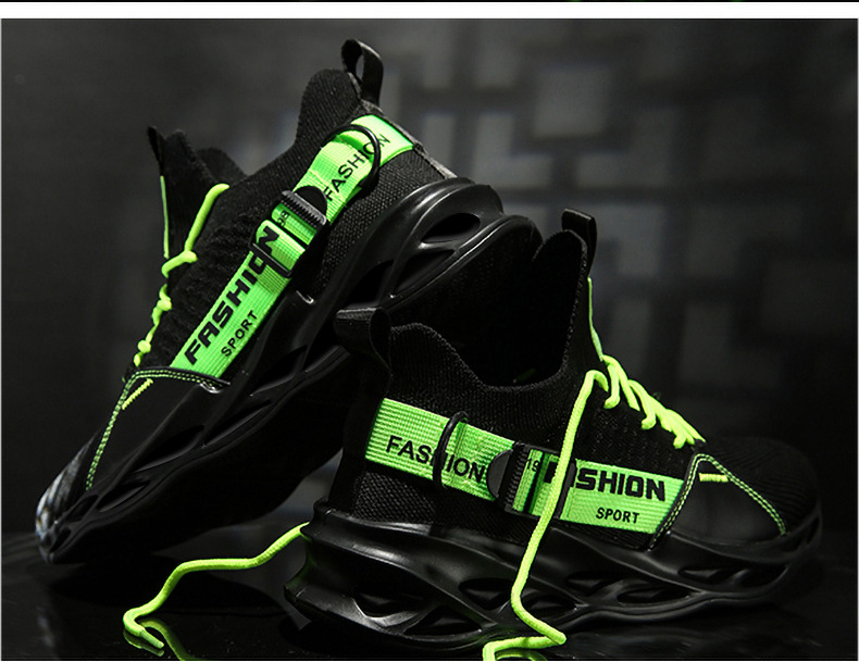 Herrenschuhe Klingenschuhe Fischschuppen-Sportschuhe Neue Herren-Laufschuhe fliegende gewebte atmungsaktive Freizeitsportschuhe_voghion.com