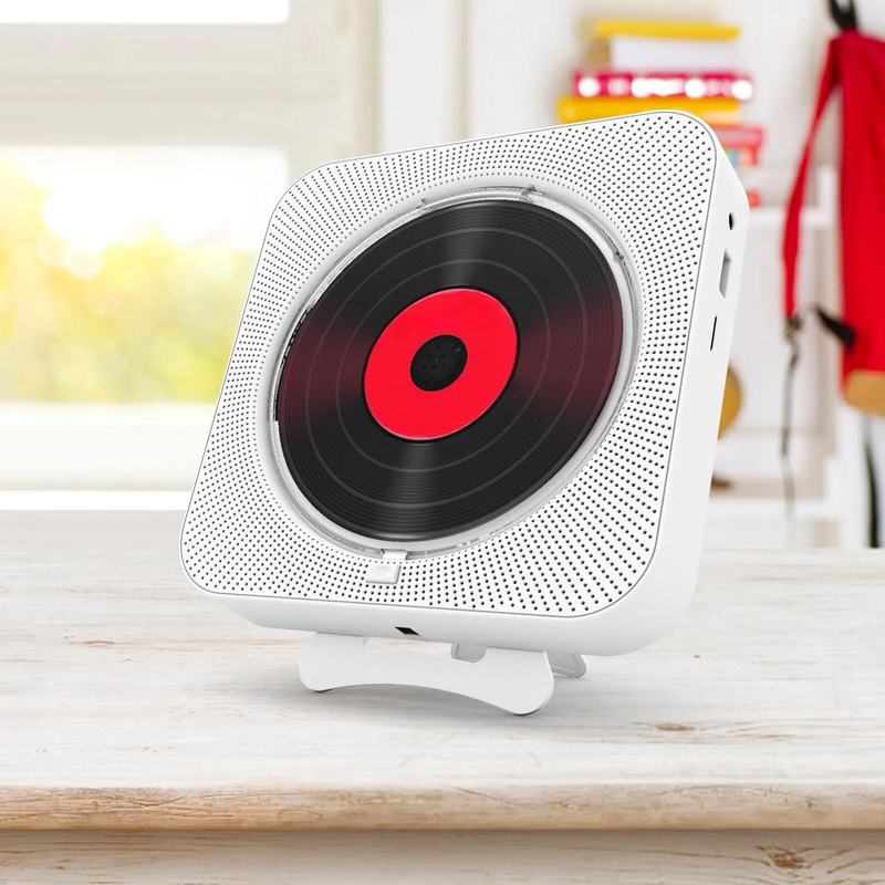 Tragbarer Bluetooth-Lautsprecher, Stereo-Player, LED-Bildschirm, wandmontierbarer CD-Musik-Player mit IR-Fernbedienung, FM-Radio_voghion.com