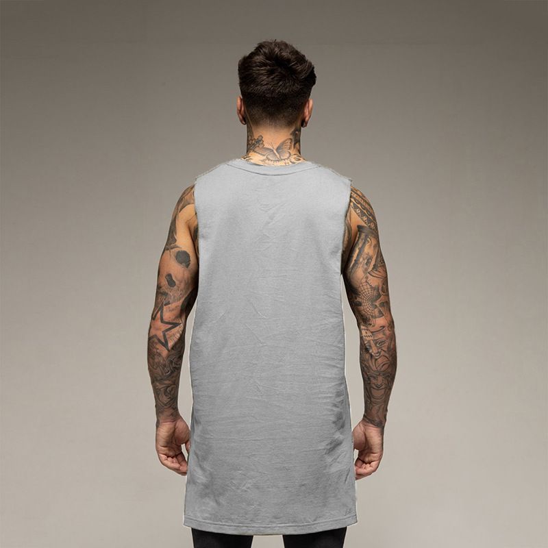 Muskel-Fitness-Tanktop aus Baumwolle, feuchtigkeitsableitend und atmungsaktiv, für Training, Basketball, lockere Sportarten, trendig, ärmellos_voghion.com