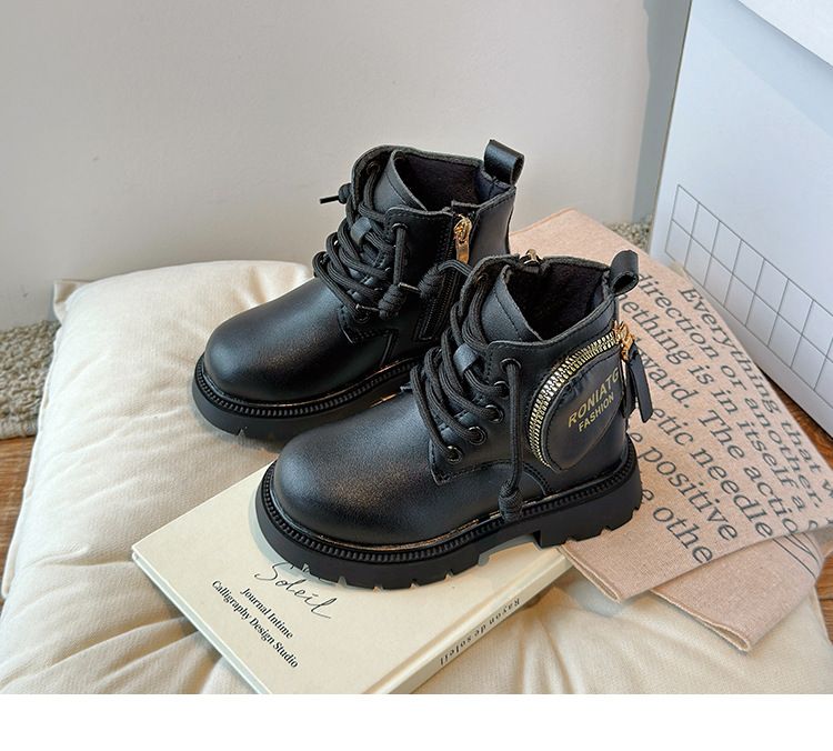 Ragazze single Martin 2024 primavera autunno nuovo stile, ragazze stile britannico alla moda stivaletti corti, medie e grandi_voghion.com