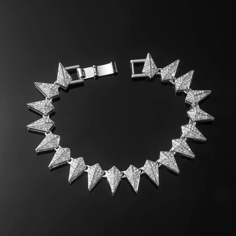 Collana in lega con pendente geometrico a forma di goccia, stile hip hop rap, stile hipster, con bracciale elastico, accessori per uomo e donna._voghion.com