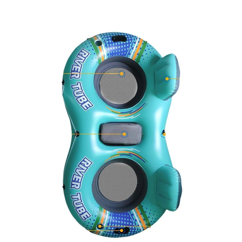 Aufblasbarer Doppelschwimmsitz Schwimmbad Erwachsene Eistank Sitzring Mesh Schwimmende Reihe Rückenlehne Schwimmendes Bett_voghion.com