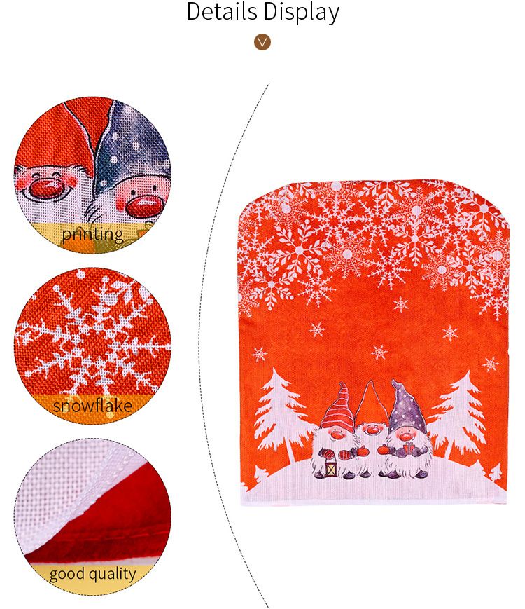 Home & Garden New Christmas Style Cartoon Forest Snowflake Chair Cover Creative Printing Chair Decoration Supplies_voghion.com