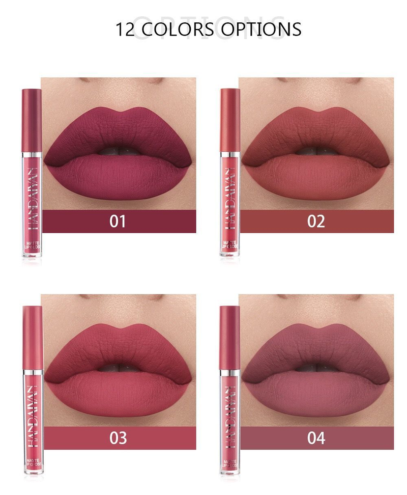 Mat, brillant rouge antiadhésif 24ss, pas facile à décolorer, rouge à lèvres liquide brumeux de marque de niche, brillant à lèvres en tube fin,_voghion.com