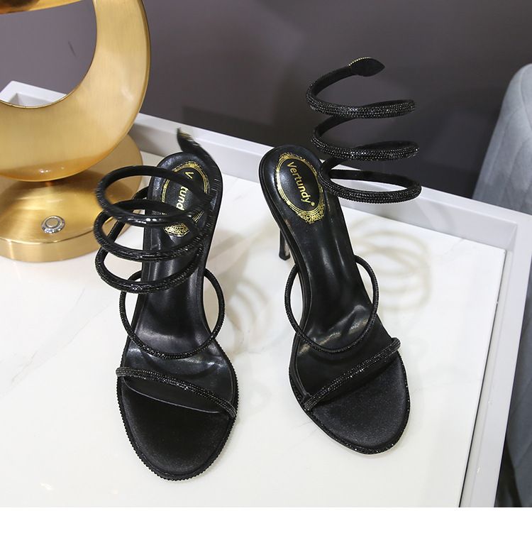 New Sandal Women's Rhinestones With High Heels_voghion.com