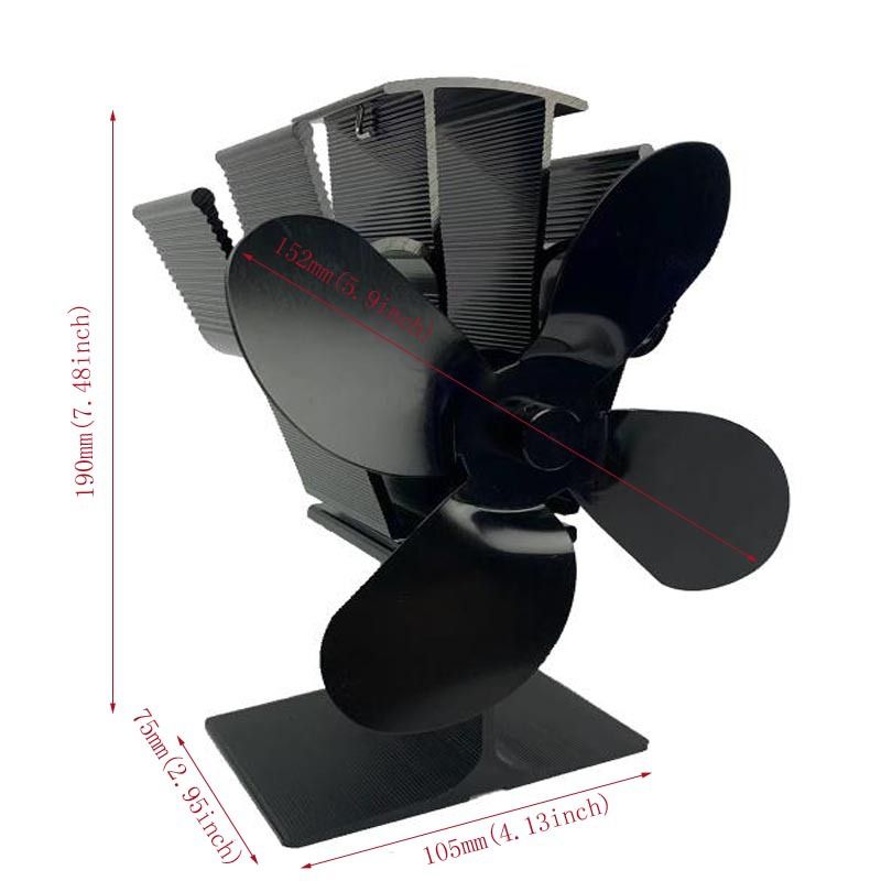 Ventilateur de cheminée classique grand format en I élégant noir Pas de bruit Pas de consommation d'énergie Sécurité et protection de l'environnement-LT3852_voghion.com