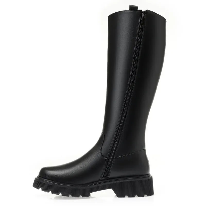 AIYUQI Winter Female Genuine Leather 2024 New Wool Warm High Platform Large Size Women Snow Boots_voghion.com