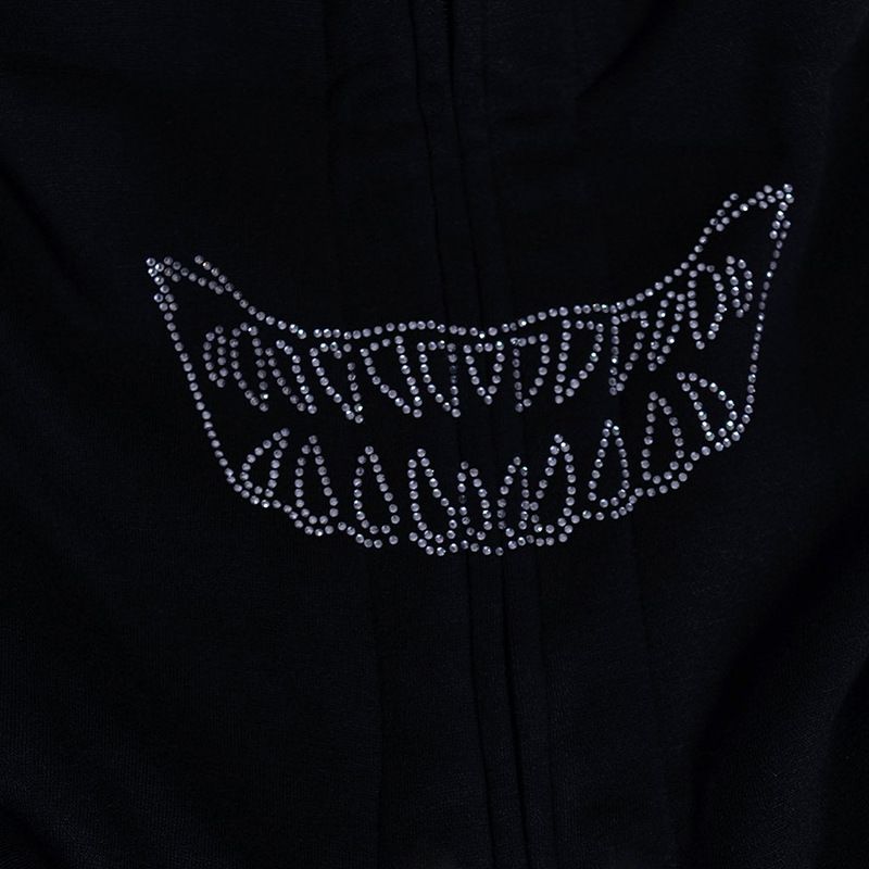 Felpa con cappuccio e cardigan largo con strass alla moda Y2K, per uomo e donna, autunno e inverno_voghion.com