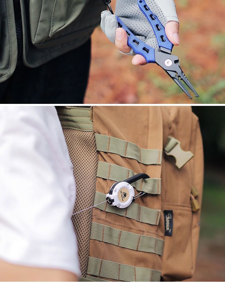 Outdoor Tactical Buckle Steel Wire Multifunctional Keychain Camping Rebound Anti-Lost Rope Retractable_voghion.com