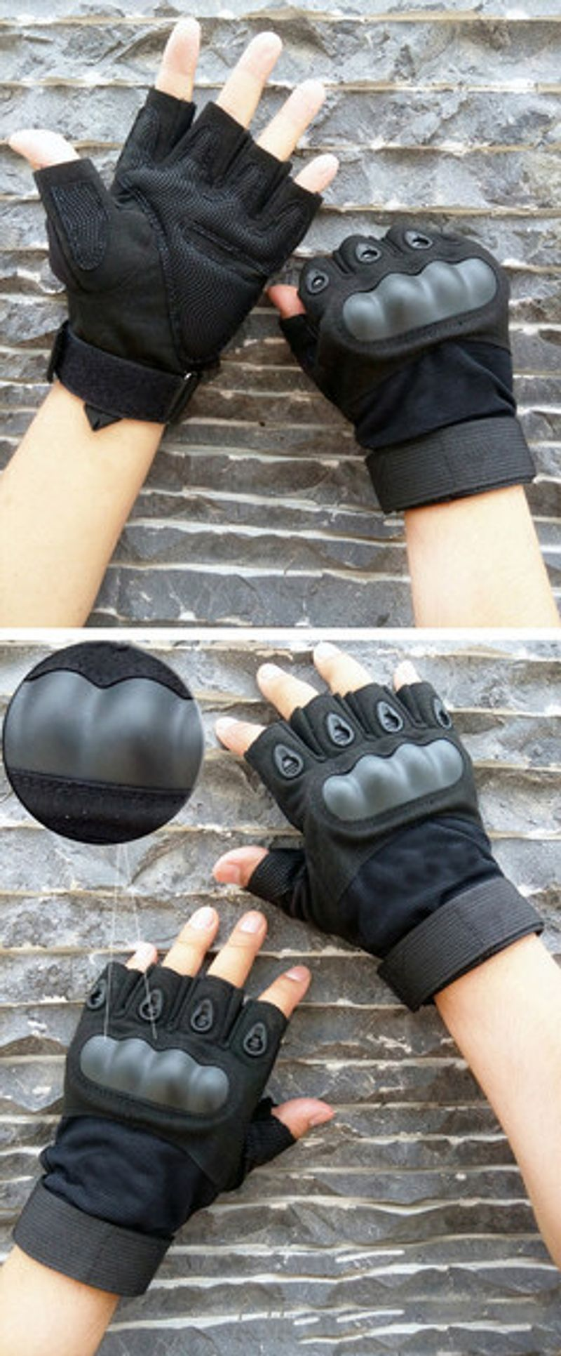 Outdoor Taktische Airsoft Sport Halbfinger Typ Militär Männer Kampf Schießen Jagd Handschuhe_voghion.com