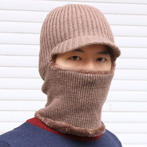 Winter For Men And Women, Pullover H, Windproof, Fleece-Lined, Thickened, Warm, Ear Protection, Duckbill Knitted Ski_voghion.com